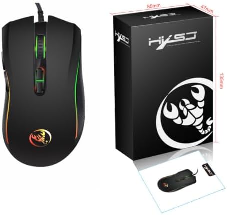 TukeSM Colorful Luminous Game Mouse, e-Sports Wired dpi Four-Speed Adjustable Height 3200dpi (Wired Mouse, White.) — view 8