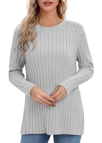 Image of Urban CoCo Women's Lightweight Crewneck Pullover Sweaters Long Sleeve Fall Knitted Sweater Tops