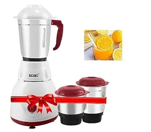 Jaia Fusion 500 Watt Mixer Grinder Grinder with Rust Resistance Stainless Steel 3 Jars Liquidizing Wet Grinding and Chutney Jar Stainless Steel blades 1 Year Warranty