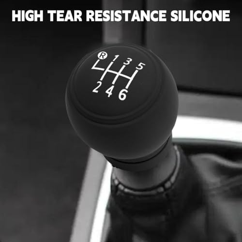 BESULEN Car Gear Shift Knob Cover, Anti-Slip Silicone Vehicle Knob Gear Stick Protector, Automotive Shifter Transmission Protective Cover, Universal Interior Accessories for Most Cars (6-Speed Left)
