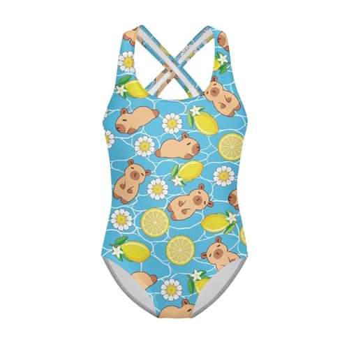 Girls One Piece Swimsuits Sleeveless Lightweight Bathing Suit Beach Swim Suit Quick Dry Swimwear 5-14 Y