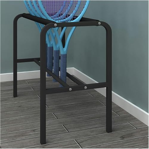 Estante para raquetas de tenis con capacidad para 20 unidades y diseño vertical