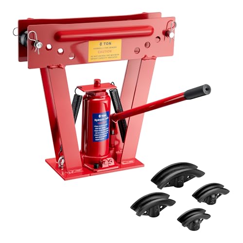 Wiltec Rohrbiegemaschine hydraulisch 8 t Rohrbiegegerät mit 4 Presstücken Ø 21 3-40 mm Rohrbieger inkl. Matritzen