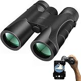 Binoculares Binoculares 10x42 para Adultos - Ocular de visión Grande de 25 mm - Lente BAK4 Prisma FMC - Binoculares para observación de Aves Caza para Adultos Observación de Aves Caza al Aire Libre V