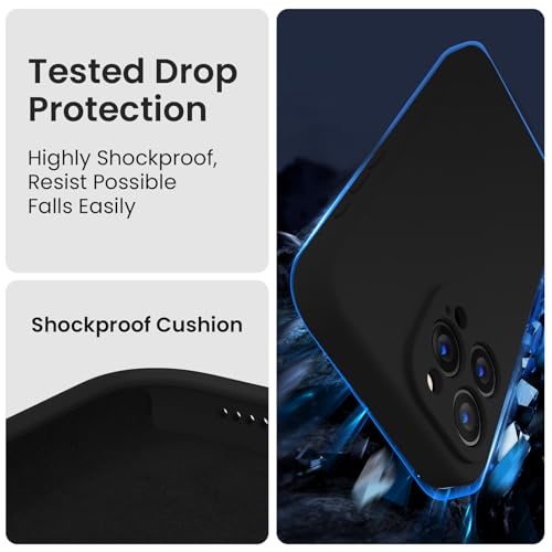 Image of FireNova Designed for iPhone 16 Pro Case, Silicone Upgraded [Camera Protection] Phone Case, Soft Anti-Scratch Microfiber Lining Inside, 2024, Black