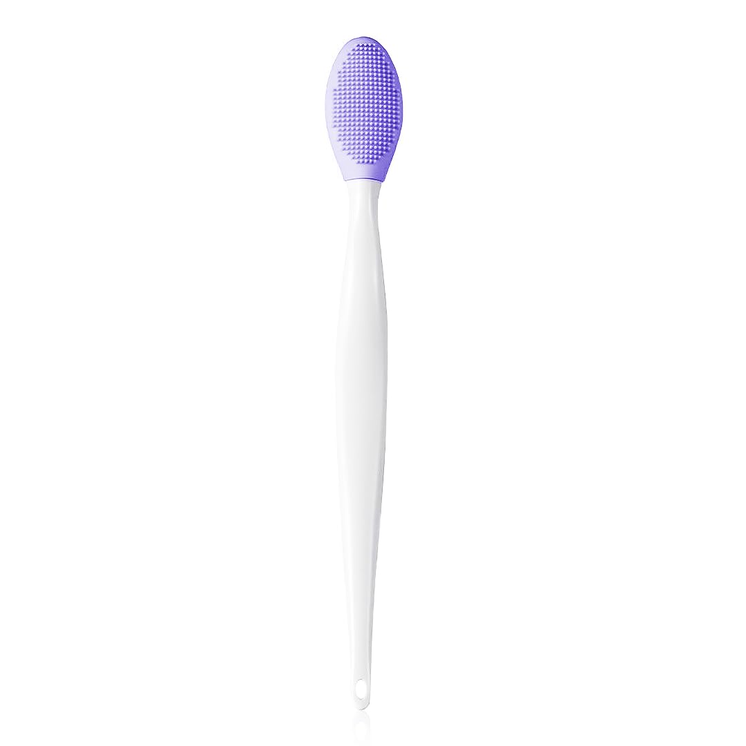 Gleva Silicone Skincare Lip/Nose Exfoliator Deep Cleaning Blackhead Remover Facial Cleansing & Face Scrubber Brush, Double-sided Soft ​Lip Brush for ​Smoother and Fuller Lip Appearance Pack of 1 (Purple)-picture-41