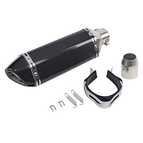MGOD 1.5-2"Inlet Motor Exhaust Carbon Fiber Muffler with Removable DB Killer for Street/Sport