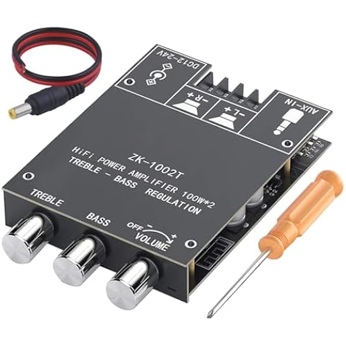 ZK-1002T 200W Bluetooth 5.0 Amplifier Board 2.0CH Amp with Treble and Bass