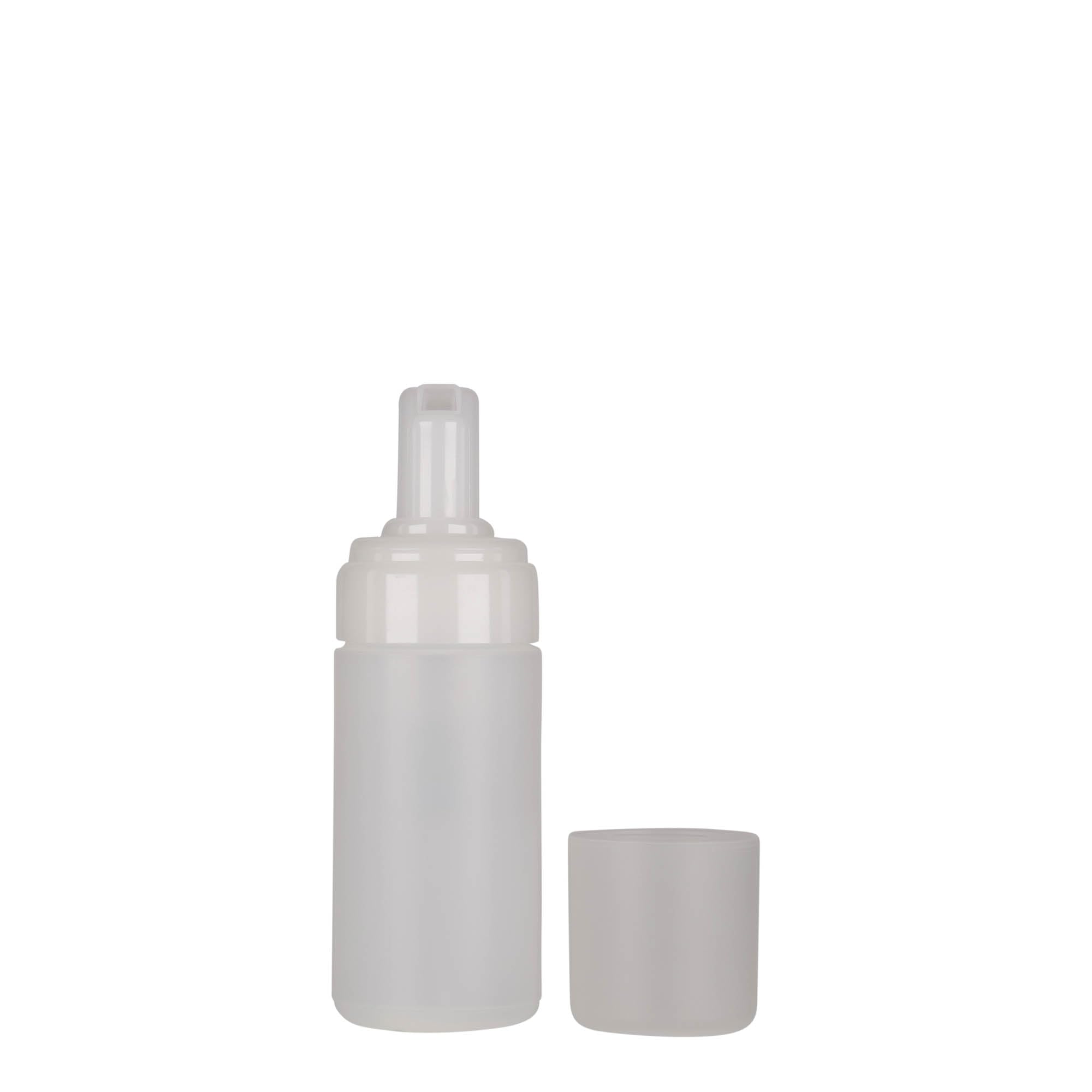 Zestaw 24 butelek z pianki 100 ml z polietylenu z pompką z pianki PP, naturalny biały, idealny do kosmetyków, higieny, produktów piankowych, Top-Fill Design