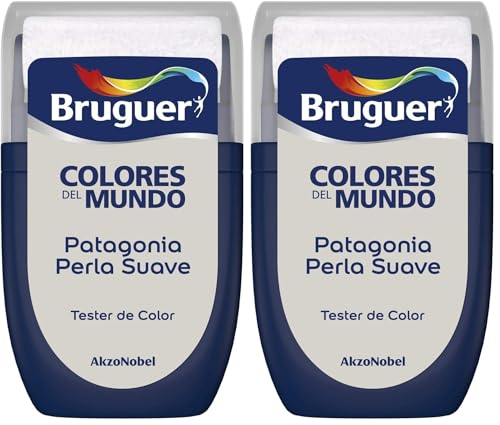 Bruguer Tester Colores del Mundo Pintura para paredes monocapa Patagonia Perla Suave, 30 Mililitros (Paquete de 2)