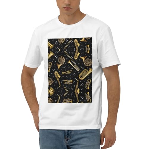 T-shirt homme manches courtes extensible coupe moderne motif instruments
