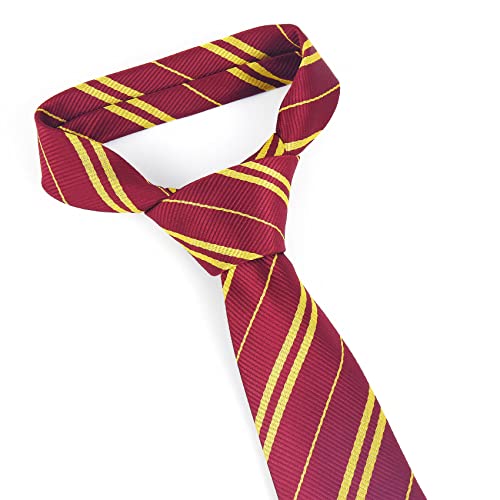 MISS FANTASY Cosplay Tie for Halloween Party, Unisex Adult & Kids Necktie Costume Accessory (Red and Gold)