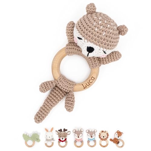 Muckelmeister Greifling personalisiert mit Namen - Holz Beißring Baby...