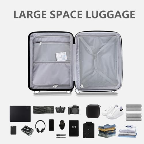 28 Inch Luggage with Spinner Wheels, Lightweight Expandable PC Hardside Large Checked Luggage with TSA Lock, Durable Rolling Suitcase, Champagne4