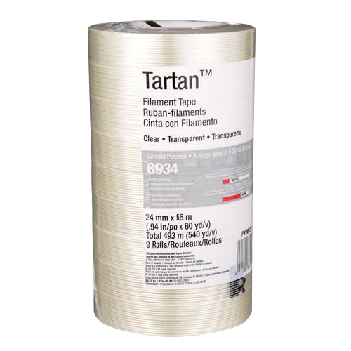Image of 3M Tartan Filament Tape 8934 Clear, 24 mm x 55 m (Case of 36) (70-0061-2003-7)
