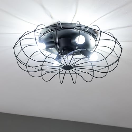 Cecotec Ventilateur De Plafond Avec Lumière Energysilence Lampaero 650 Iron Design Diamètre 28 Cm Minuterie - vue 6