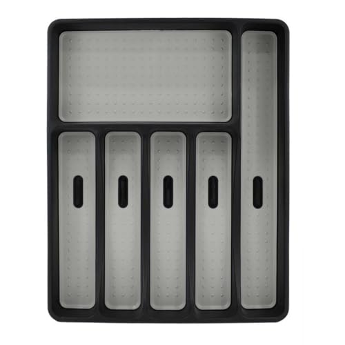 MGE - Organizador Cajones Antideslizante - Organizador de Cubiertos - Bandeja para Cubiertos - Separadores de Cajones - Cuberteros Cajon Cocina - Cubertero - Organizador de Cubiertos - 40 x 32 cm