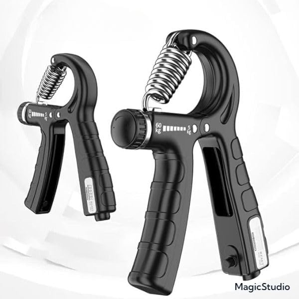 Image of Xyno Adjustable Hand & Finger Gripper Combo with Counter | Resistance Grip Strength Trainer & Finger Exerciser | Forearm, Wrist & Hand Workout Tool for Men & Women | Home Gym Fitness Equipment