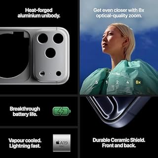 Apple iPhone 17 Pro Max 256 GB: 6.9-inch Display with ProMotion, A19 Pro Chip, Best Battery Life in Any iPhone Ever, Pro Fusion Camera System, Center Stage Front Camera; Deep Blue