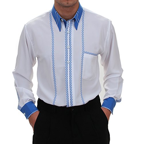 Camisa blanca cómoda para vientre regular fit de estilo rockabilly