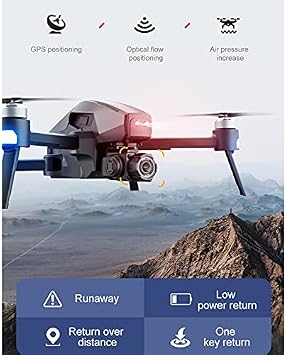 Drone For Adults With Double Camera EPTZ Camera 4K/6K Foldable Rc Quadcopter Rtf 4ch 5ghz Remote Control 28 Minutes Flight Time Includes Carrying Case