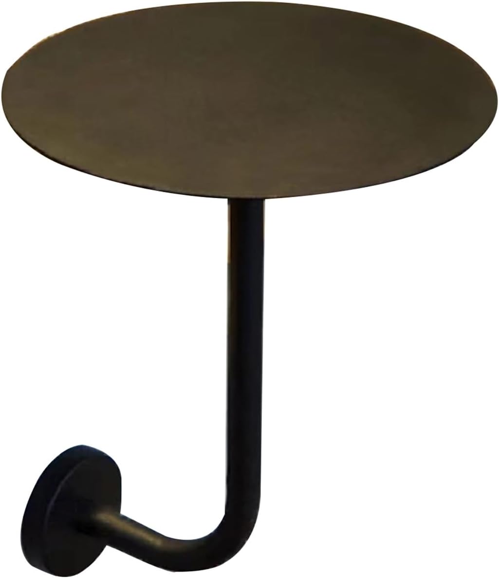 Wall Round Round Pub Table, Black Metal Bar Bistro Table for Cocktail, Mid-Century Modern Dining Room Kitchen Small Wall Desk for Coffee Shops Bars and Small Spaces(35x30x45cm)