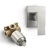 HAMOLER Wall Mount Bathroom Shower Valve Single Handle Shower Valves Mixer Hot and Cold Mixer Single Function Shower Handle Valve Trim Kit 4.3 Inch Cover Plate, Brushed Nickel