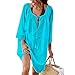 Tyidalin Damen Sommer Strandkleid Kurz MiniKleid Strandponcho Casual Lose Pareo(Farbe 3, Einheitsgröße)