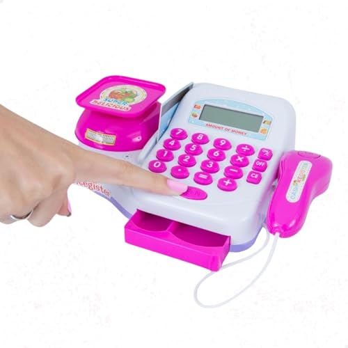 Brinquedo Caixa Registradora Infantil Calcula Emite Som E Acessórios