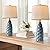 USumkky 23.75" Modern Blue Ceramic Lamps Set of 2 for Living Room Study Room Office Dorm Farmhouse Nightstand, End Table Lamps