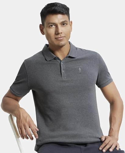 Image of Jockey 3912 Men Super Combed Cotton Rich Solid Half Sleeve Polo T-Shirt