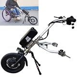 Electric Handcycle Wheelchair Attachment, 3 Speeds with Shock Absorber and Front Light, Converts Manual Wheelchairs for Enhanced Mobility