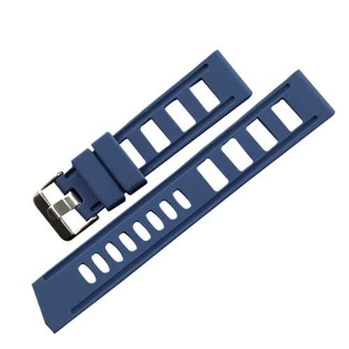 Bracelet étanche 22mm noir bleu orange homme en caoutchouc