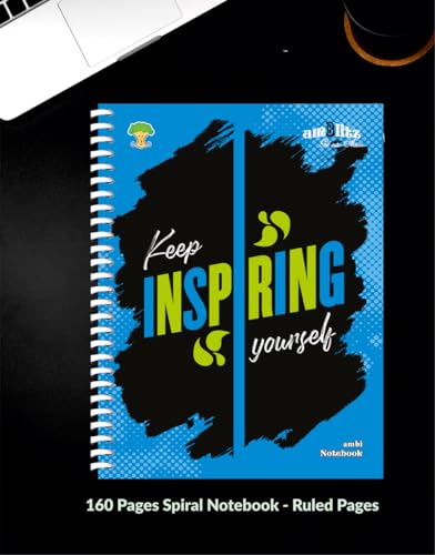 Image of amblitz Spiral Notebook | 18 X 24 CM | B5 Size | School /College Students's Choice for Note Making | 70 GSM Thick White Paper | Diary Size | Personal & Office Use | (160 Pages, RULED Notebook)
