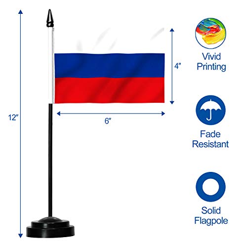 Conjunto de bandeiras de mesa de luxo ANLEY Russia - 6 x 4