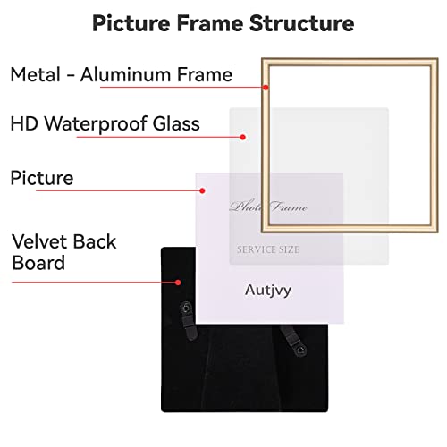 Autjvy 4X4 Picture Frames Gold - Brushed Brass Modern Simple Thin Aluminum Metal Photo Frame With Hd Real Glass, Display For Tabletop And Wall Collage. (2 Pack) #TOP3