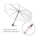 DouWen MO Transparent Rain Umbrella Folding Portable Tri Fold Ladies Fashion Umbrella, Clear View Design with Frosted Handle, Super Large Size for Travel Business Daily Use (Pink)