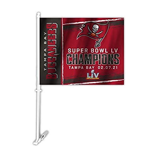 Fremont Die NFL Tampa Bay Buccaneers 2021 Super Bowl LV Champions Car Flag, Team Colors, Men L
