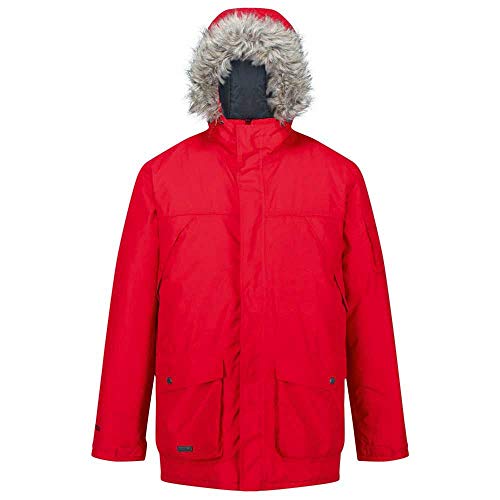 Image of Regatta Salinger II Waterproof Breathable Taped Seams Insulated Taffeta Lining Hooded with Removable Faux Fur Trim Jacket - Classic Red, XXX-Large