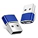 USB C Female to USB Male Adapter (Upgraded Version) (2-Pack), Basesailor Type C to USB A Adapter, Compatible with Laptops, Power Banks, Chargers, and More Devices with Standard USB A Ports (Blue)
