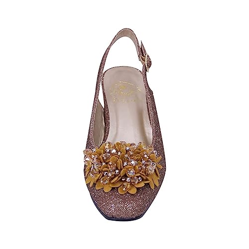 Floral Natalie Women Wide Width Dress Slingback Shoes with Bow2
