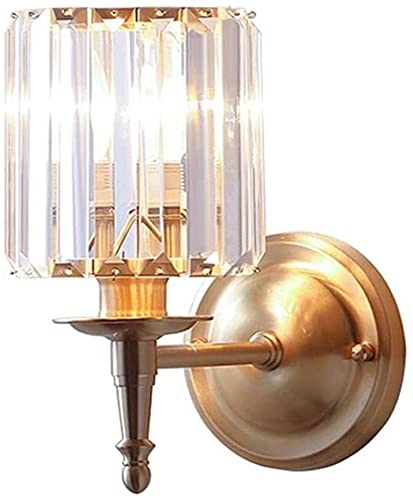 Aplique de pared de cristal dorado para crear ambientes cálidos en el dormitorio