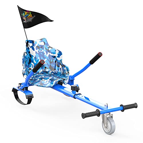 HOVERMAX Hoverkarts, Siège pour Hoverboards, Go-Kart Réglable, Accessoires pour Self Balancing Scooter avec Drapeau, Hoverkart pour 6.5.8.5.10.inchs Hoverboards, Cadeau pour Enfants Cover