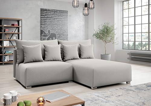 AXLIVING Ecksofa mit Schlaffunktion Ederra 208 cm breit – hellgrau R AXLIVING Ecksofa mit Schlaffunktion Ederra 208 cm breit – hellgrau R