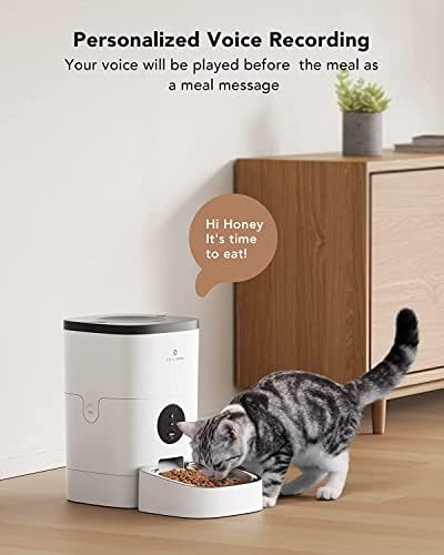 PETLIBRO 4L Automatic Cat Feeder, 2.4G WiFi Enabled Smart Food Dispenser with Stainless Steel Food Bowl for Dry Food, APP Control and Up to 10 Meals Per Day 10s Voice Recorder 4L
