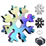 【Aplicación】 Nuestra llave de copo de nieve se puede utilizar para apretar varios tipos y tamaños de tornillos para abrir la tapa de la botella. También se puede utilizar como mochila y adorno para el árbol de Navidad. La clave es muy adecuada para acampar, montañismo, aventura.