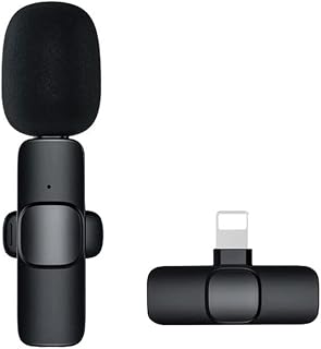 Wireless Microphone Tie for iPhone, Wireless Microphone Plug-Play for Vlog, Live Streaming, Youtube, TikTok, Facebook, Noise Reduction and Auto Sync (No App Required)