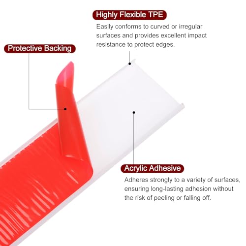 sourcing map U-förmiges Kantenband, 1-3/16 Zoll x 9,8 Fuß (30 mm x 3000 mm), Selbstklebender Flexibler TPE-Furnierkantenkantenschutz für die Reparatur von Möbeln, Schränken und Tischen, weiß
