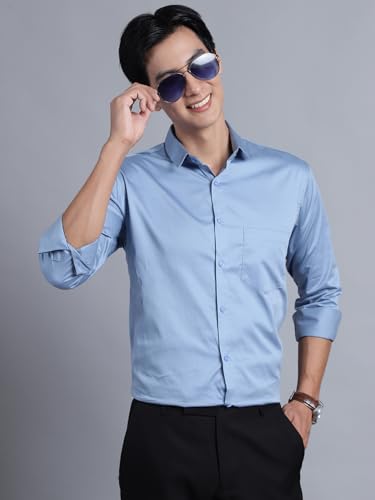 Image of Majestic Man Slim Fit Satin Cotton Formal Shirt for Men