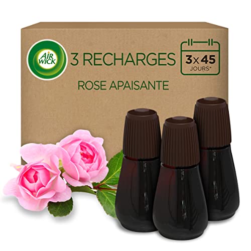 Air Wick Recharges Diffuseur Parfum Rose - Essential Mist aux Huiles Essentielles - 20 ML, Lot de 3